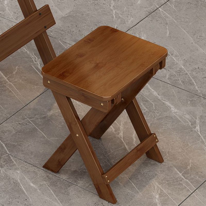 Modern Minimalist Rectangular Bamboo Footstool Foldable For Living Room