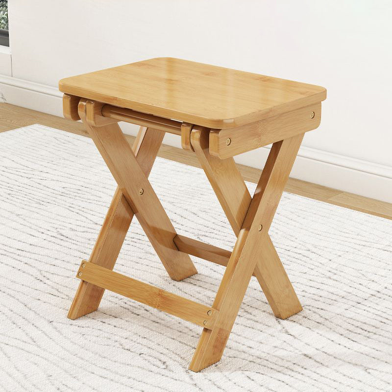 Modern Minimalist Rectangular Bamboo Footstool Foldable For Living Room