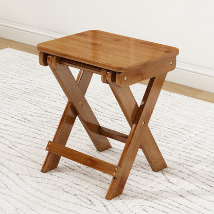 Modern Minimalist Rectangular Bamboo Footstool Foldable For Living Room