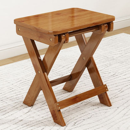 Modern Minimalist Rectangular Bamboo Footstool Foldable For Living Room