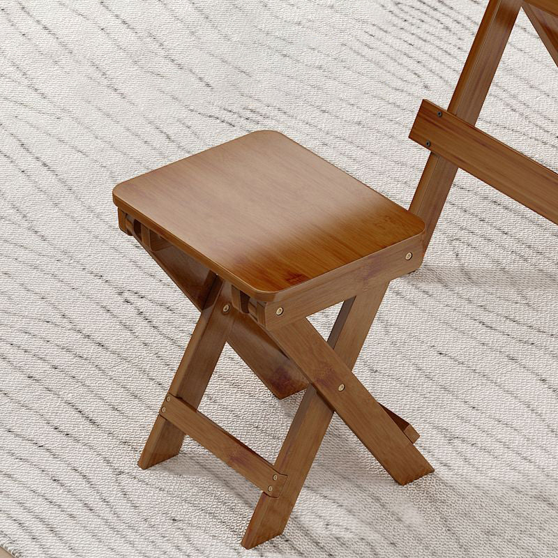 Modern Minimalist Rectangular Bamboo Footstool Foldable For Living Room