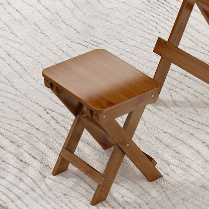 Modern Minimalist Rectangular Bamboo Footstool Foldable For Living Room