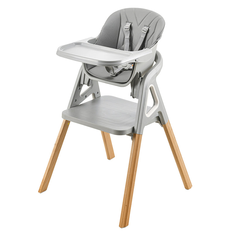 Modern Minimalist Curved Polypropylene Solid Wood Kids' Dining Chair Backrest Armrest For Dining Room