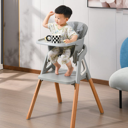 Modern Minimalist Curved Polypropylene Solid Wood Kids' Dining Chair Backrest Armrest For Dining Room
