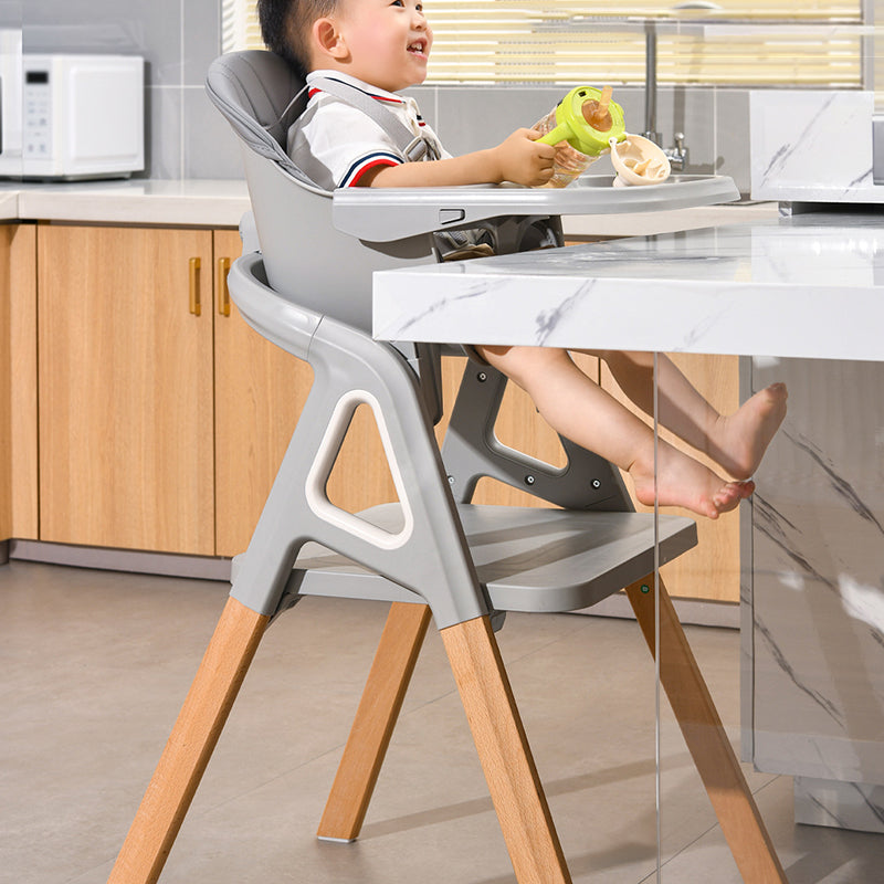 Modern Minimalist Curved Polypropylene Solid Wood Kids' Dining Chair Backrest Armrest For Dining Room