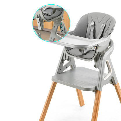 Modern Minimalist Curved Polypropylene Solid Wood Kids' Dining Chair Backrest Armrest For Dining Room