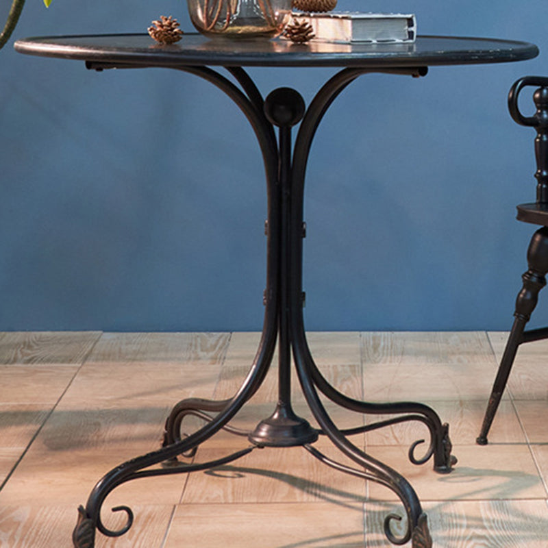 Traditional Vintage Round Iron Dining Table 4-Leg For Dining Room
