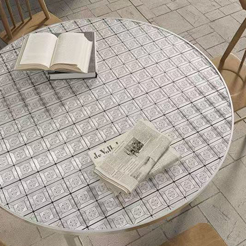 Modern Minimalist Round Stainless Steel Dining Table 4-Leg Foldable For Living Room