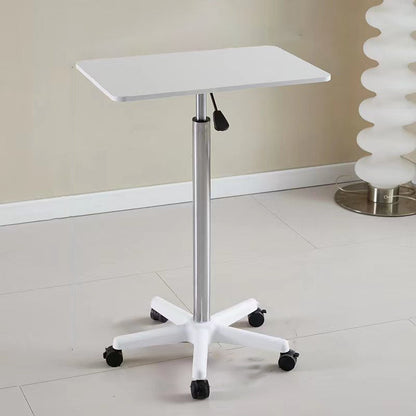Modern Minimalist Rectangular Medium Density Fiberboard Steel Plastic Side Table Height-Adjustable Movable For Bedroom