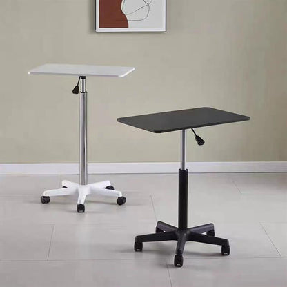 Modern Minimalist Rectangular Medium Density Fiberboard Steel Plastic Side Table Height-Adjustable Movable For Bedroom