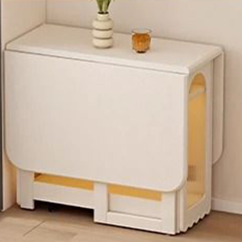 Modern Minimalist Rectangular Plywood Glass Dining Table 2-Cabinet Foldable Movable For Dining Room