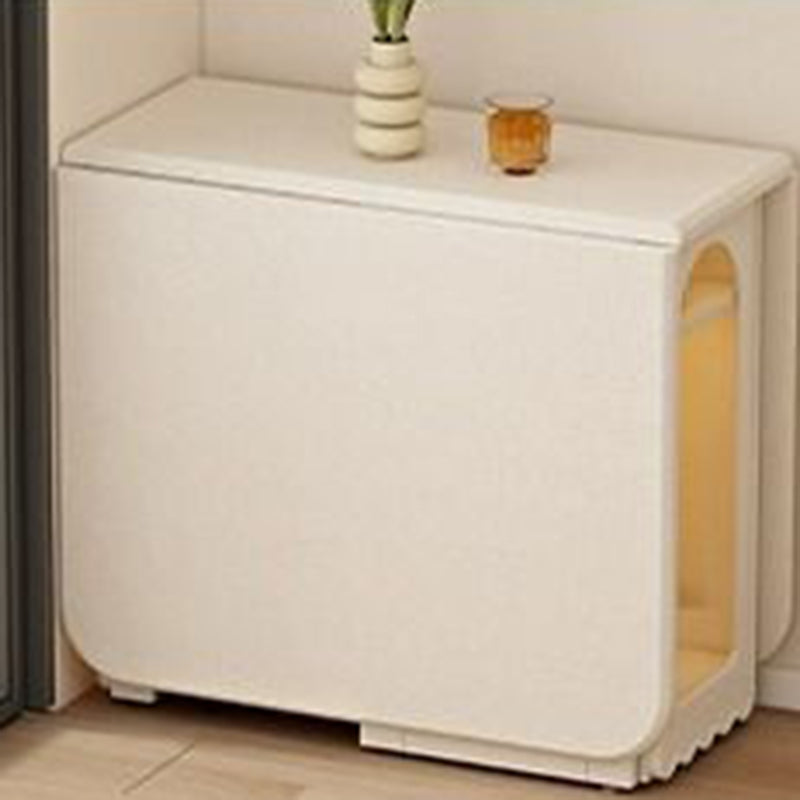 Modern Minimalist Rectangular Plywood Glass Dining Table 2-Cabinet Foldable Movable For Dining Room