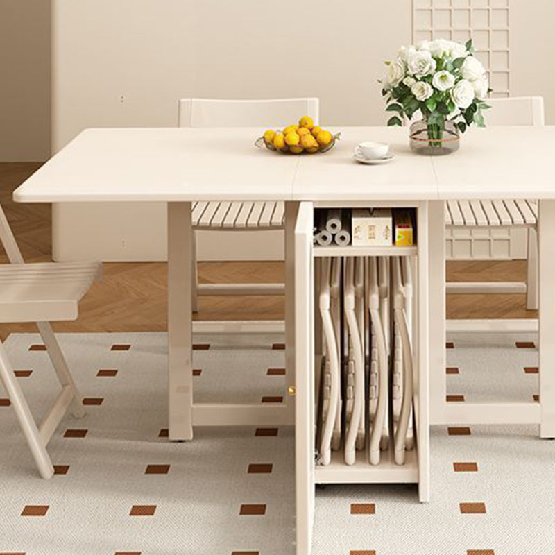 Modern Minimalist Rectangular Plywood Glass Dining Table 2-Cabinet Foldable Movable For Dining Room