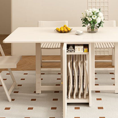 Modern Minimalist Rectangular Plywood Glass Dining Table 2-Cabinet Foldable Movable For Dining Room