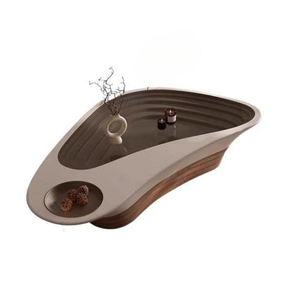 Modern Luxury Unique-Shaped Plywood Glass Stainless Steel Coffee Table For Living Room