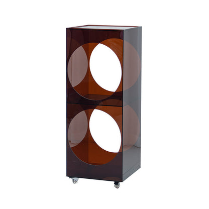 Modern Minimalist Rectangular Acrylic Storage Cabinet 2-Tier Movable For Living Room
