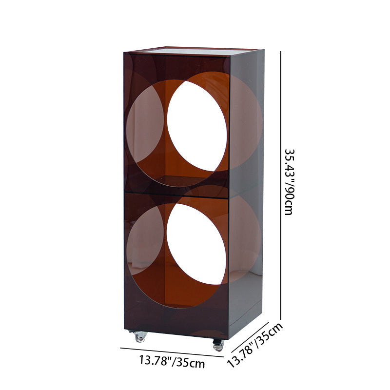 Modern Minimalist Rectangular Acrylic Storage Cabinet 2-Tier Movable For Living Room