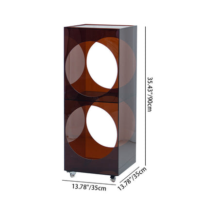 Modern Minimalist Rectangular Acrylic Storage Cabinet 2-Tier Movable For Living Room