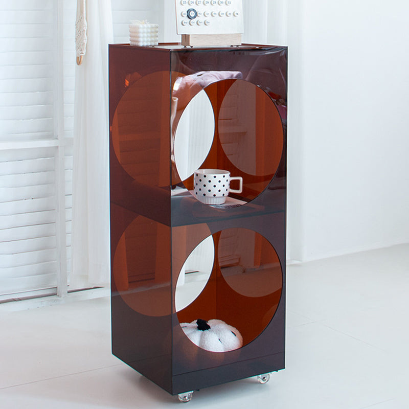 Modern Minimalist Rectangular Acrylic Storage Cabinet 2-Tier Movable For Living Room