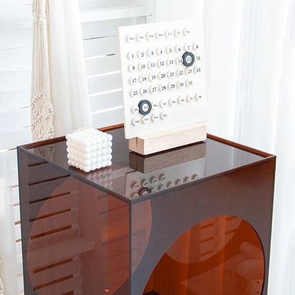 Modern Minimalist Rectangular Acrylic Storage Cabinet 2-Tier Movable For Living Room
