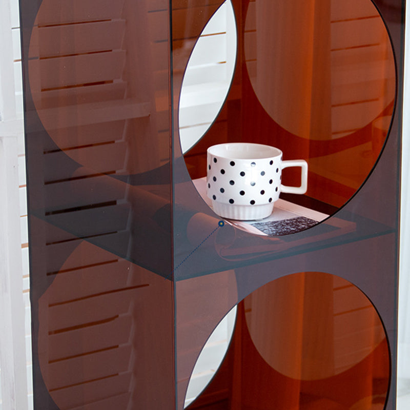 Modern Minimalist Rectangular Acrylic Storage Cabinet 2-Tier Movable For Living Room