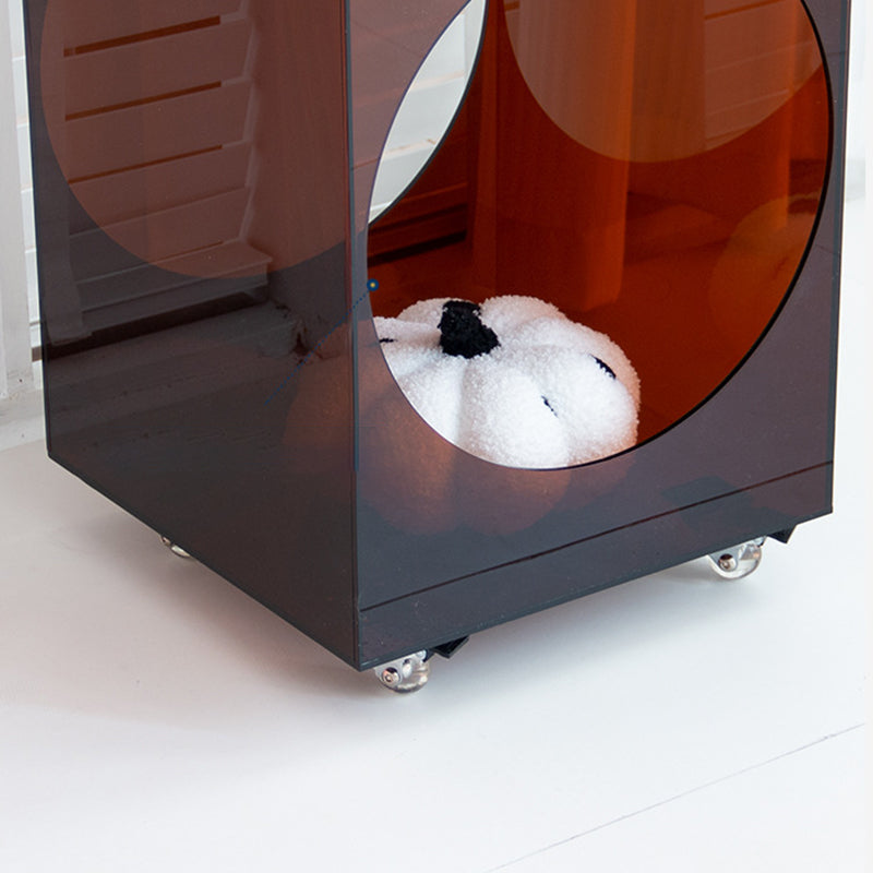 Modern Minimalist Rectangular Acrylic Storage Cabinet 2-Tier Movable For Living Room