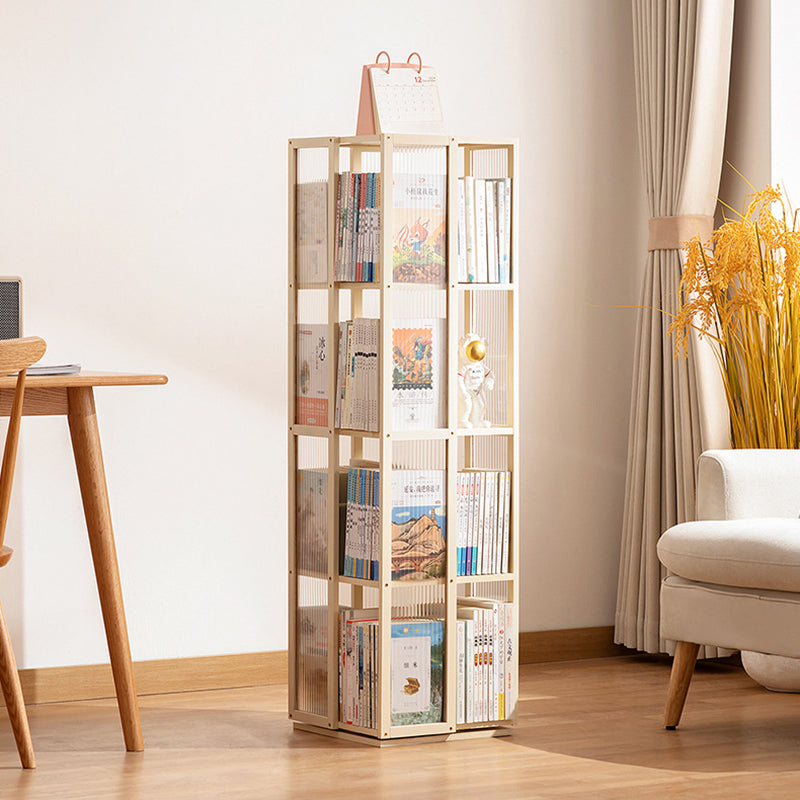 Modern Minimalist Rectangular Bamboo Acrylic Composite Board Bookshelves 4/5 Tier Rotatable For Living Room