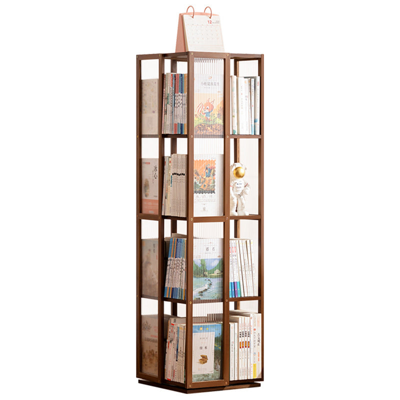 Modern Minimalist Rectangular Bamboo Acrylic Composite Board Bookshelves 4/5 Tier Rotatable For Living Room