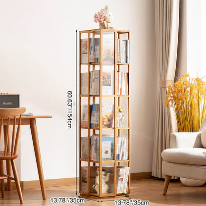 Modern Minimalist Rectangular Bamboo Acrylic Composite Board Bookshelves 4/5 Tier Rotatable For Living Room