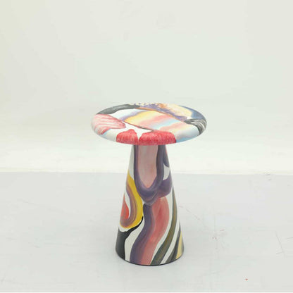 Modern Art Deco Round Solid Wood Multi-Layer Board Side Table For Living Room