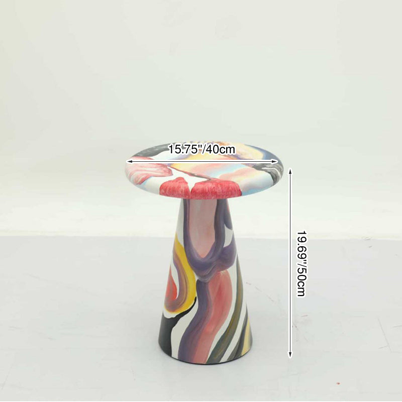 Modern Art Deco Round Solid Wood Multi-Layer Board Side Table For Living Room