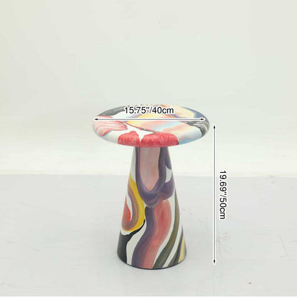 Modern Art Deco Round Solid Wood Multi-Layer Board Side Table For Living Room