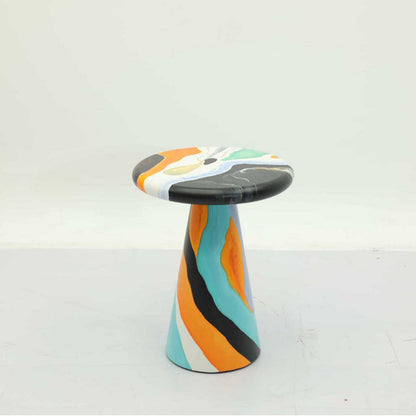 Modern Art Deco Round Solid Wood Multi-Layer Board Side Table For Living Room
