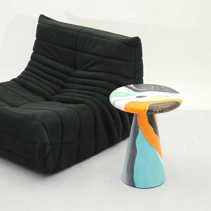 Modern Art Deco Round Solid Wood Multi-Layer Board Side Table For Living Room