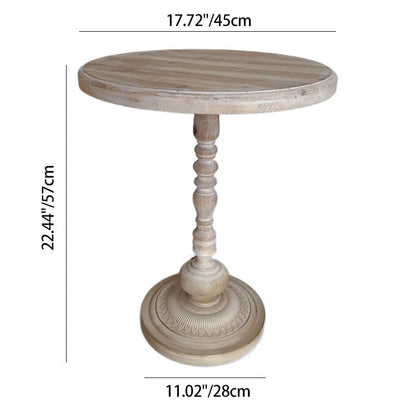 Traditional Vintage Round Solid Wood Iron Coffee Table For Living Room