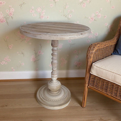 Traditional Vintage Round Solid Wood Iron Coffee Table For Living Room