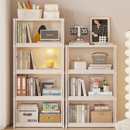 Modern Minimalist Rectangular Non-woven Fabric PET Carbon Steel Bookshelves 3/4-Tier For Living Room