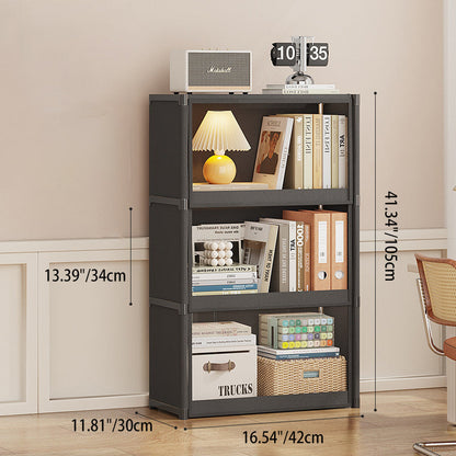 Modern Minimalist Rectangular Non-woven Fabric PET Carbon Steel Bookshelves 3/4-Tier For Living Room