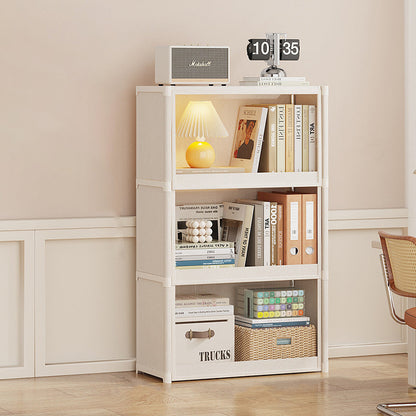 Modern Minimalist Rectangular Non-woven Fabric PET Carbon Steel Bookshelves 3/4-Tier For Living Room