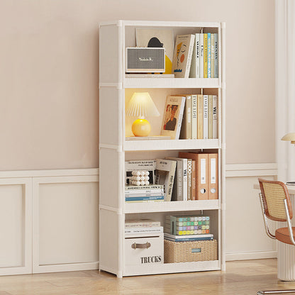 Modern Minimalist Rectangular Non-woven Fabric PET Carbon Steel Bookshelves 3/4-Tier For Living Room