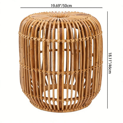 Modern Minimalist Bamboo Rattan Outdoor Side Table Lightweight, Durable, Eco-Friendly & Breathable Design For Patio And Garden