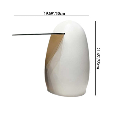 Modern Luxury Round Fiberglass Glass Side Table For Living Room