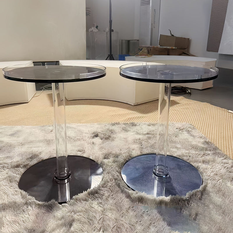 Modern Minimalist Round Acrylic Coffee Table For Living Room