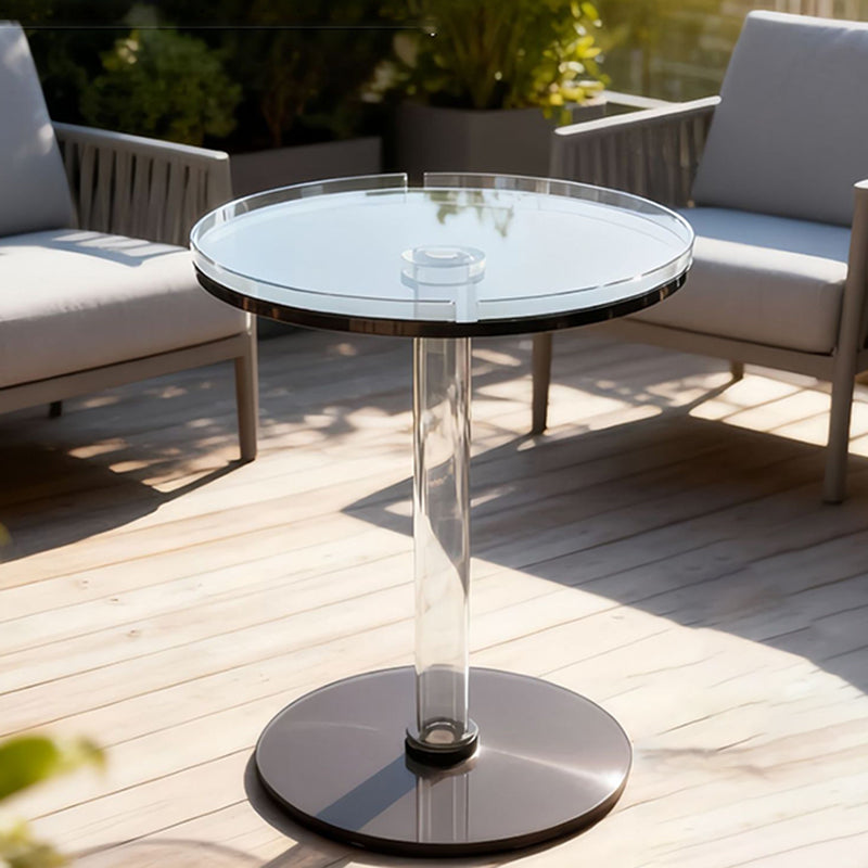 Modern Minimalist Round Acrylic Coffee Table For Living Room