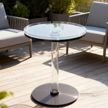 Modern Minimalist Round Acrylic Coffee Table For Living Room