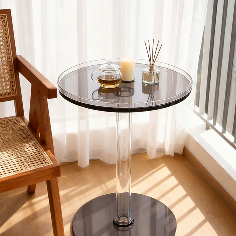 Modern Minimalist Round Acrylic Coffee Table For Living Room
