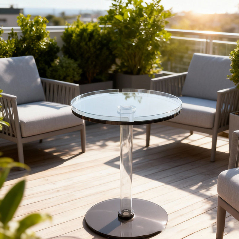 Modern Minimalist Round Acrylic Coffee Table For Living Room