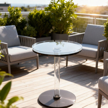 Modern Minimalist Round Acrylic Coffee Table For Living Room