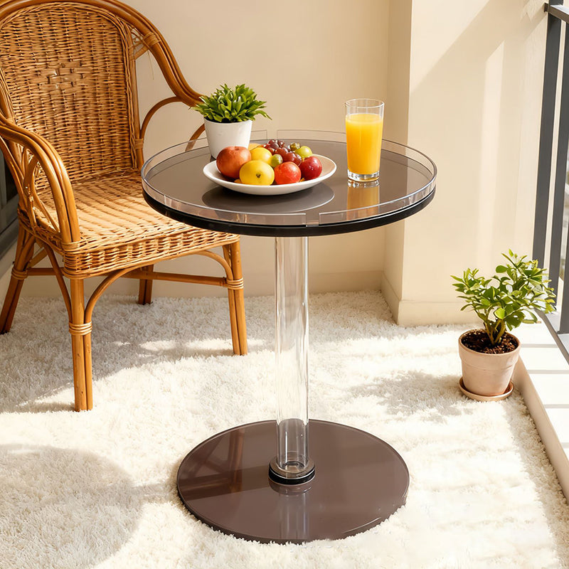Modern Minimalist Round Acrylic Coffee Table For Living Room