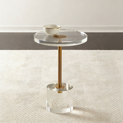 Modern Minimalist Round Acrylic Metal Side Table For Living Room